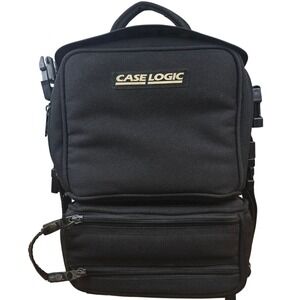 Case Logic Black Padded Camera Bag with Detachable Pouch Hook & Loop Zippers VTG